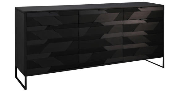 SIDEBOARD Schwarz  175/86/40 cm  - Schwarz, Trend, Holz/Metall (175/86/40cm) - Ambia Home