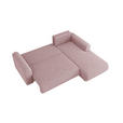 ECKSOFA inkl. Funktionen Rosa Cord  - Schwarz/Rosa, KONVENTIONELL, Kunststoff/Textil (260/200cm) - Xora