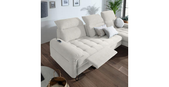 ECKSOFA in Chenille Beige  - Beige/Schwarz, LIFESTYLE, Textil/Metall (310/180cm) - Valnatura