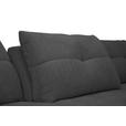 ECKSOFA Anthrazit Chenille Armlehnenkissen, Rücken echt, Sitztiefenverstellung  - Anthrazit/Schwarz, KONVENTIONELL, Textil/Metall (313/215cm) - Hom`in