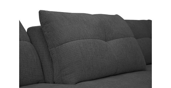 ECKSOFA Anthrazit Chenille Armlehnenkissen, Rücken echt, Sitztiefenverstellung  - Anthrazit/Schwarz, KONVENTIONELL, Textil/Metall (313/215cm) - Hom`in