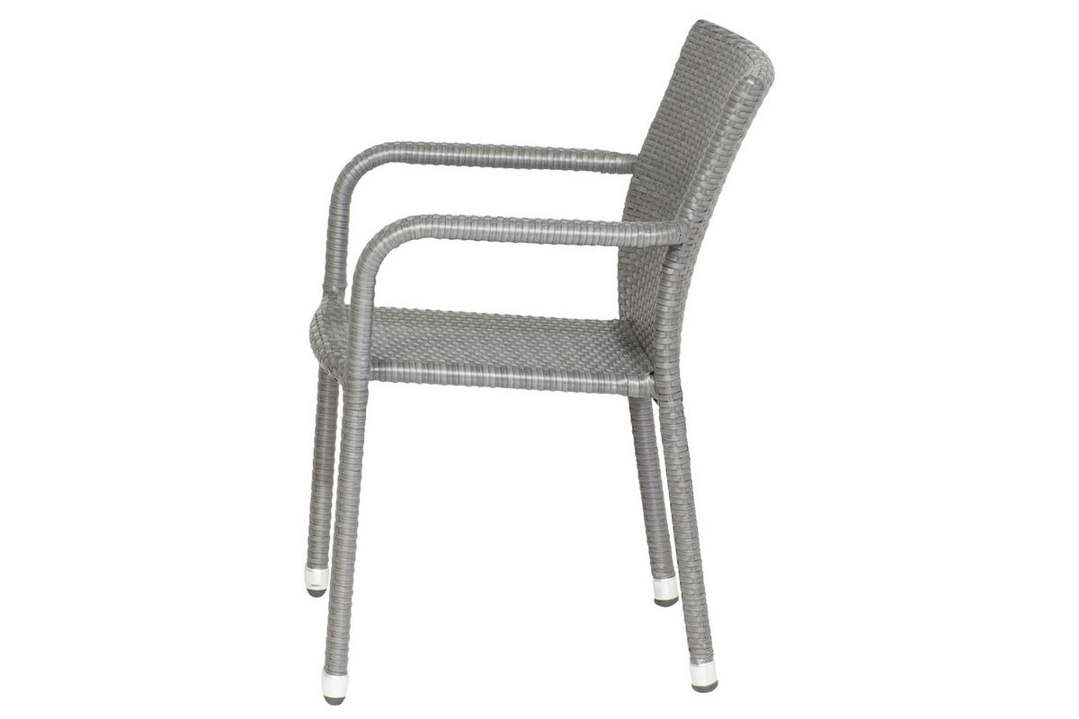 GARTENSESSEL-SET Metall, Kunststoff Grau  - Grau, MODERN, Kunststoff/Metall (56/83/60cm) - Gardenson