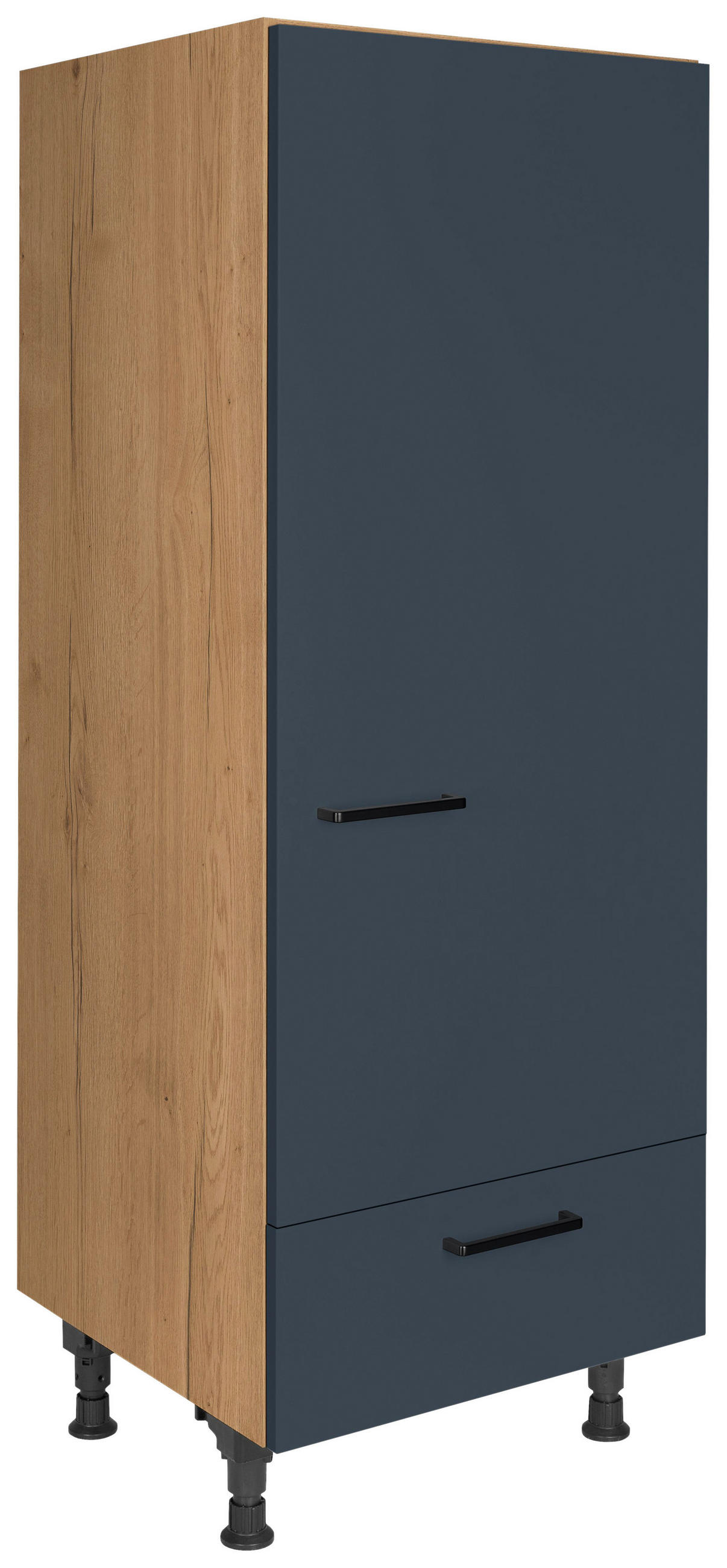 Nobilia Geräteumbauschrank Easytouch Blau, Eiche 60x168x58 cm