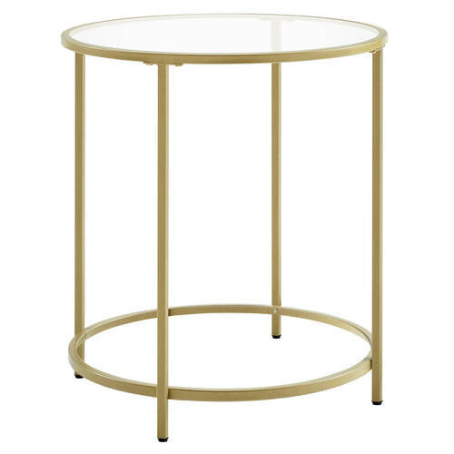 BEISTELLTISCH 50/50/55 cm Goldfarben rund  - Goldfarben, Trend, Glas/Metall (50/50/55cm) - Boxxx