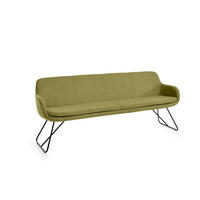 SITZBANK 200/87/65 cm Webstoff Hellgrün Metall  - Schwarz/Hellgrün, Design, Textil/Metall (200/87/65cm) - Musterring