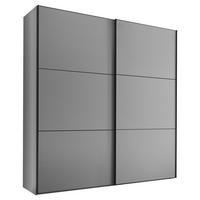SCHWEBETÜRENSCHRANK 167/222/68 cm 2-türig  - Hellgrau/Schwarz, Holzwerkstoff/Metall (167/222/68cm) - Moderano