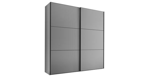 SCHWEBETÜRENSCHRANK 188/222/68 cm 2-türig  - Hellgrau/Schwarz, Holzwerkstoff/Metall (188/222/68cm) - Moderano