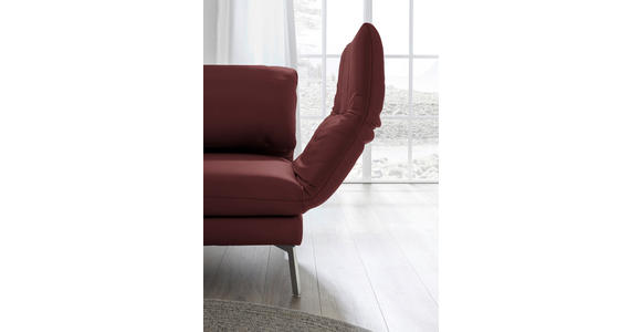RÉCAMIERE in Echtleder Rot  - Chromfarben/Rot, Design, Leder/Metall (209/85-109/95-16cm) - Dieter Knoll