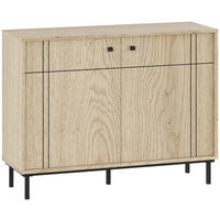 KOMODA, farba duba, 108/81,8/37 cm - čierna/farba duba, Modern, kov/kompozitné drevo (108/81,8/37cm) - Carryhome