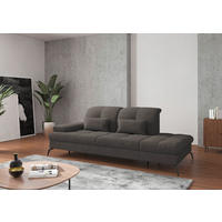 RÉCAMIERE Flachgewebe Graphitfarben  - Schwarz/Graphitfarben, Konventionell, Textil/Metall (231/90/122cm) - Sit & More