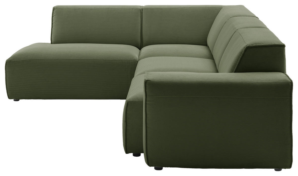 Freisteller von Pure Home Lifestyle ECKSOFA Olivgrün Cord.