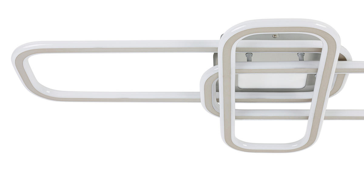 LED-DECKENLEUCHTE Etamin 103/46/11 cm   - Alufarben/Weiß, Design, Kunststoff/Metall (103/46/11cm) - Novel