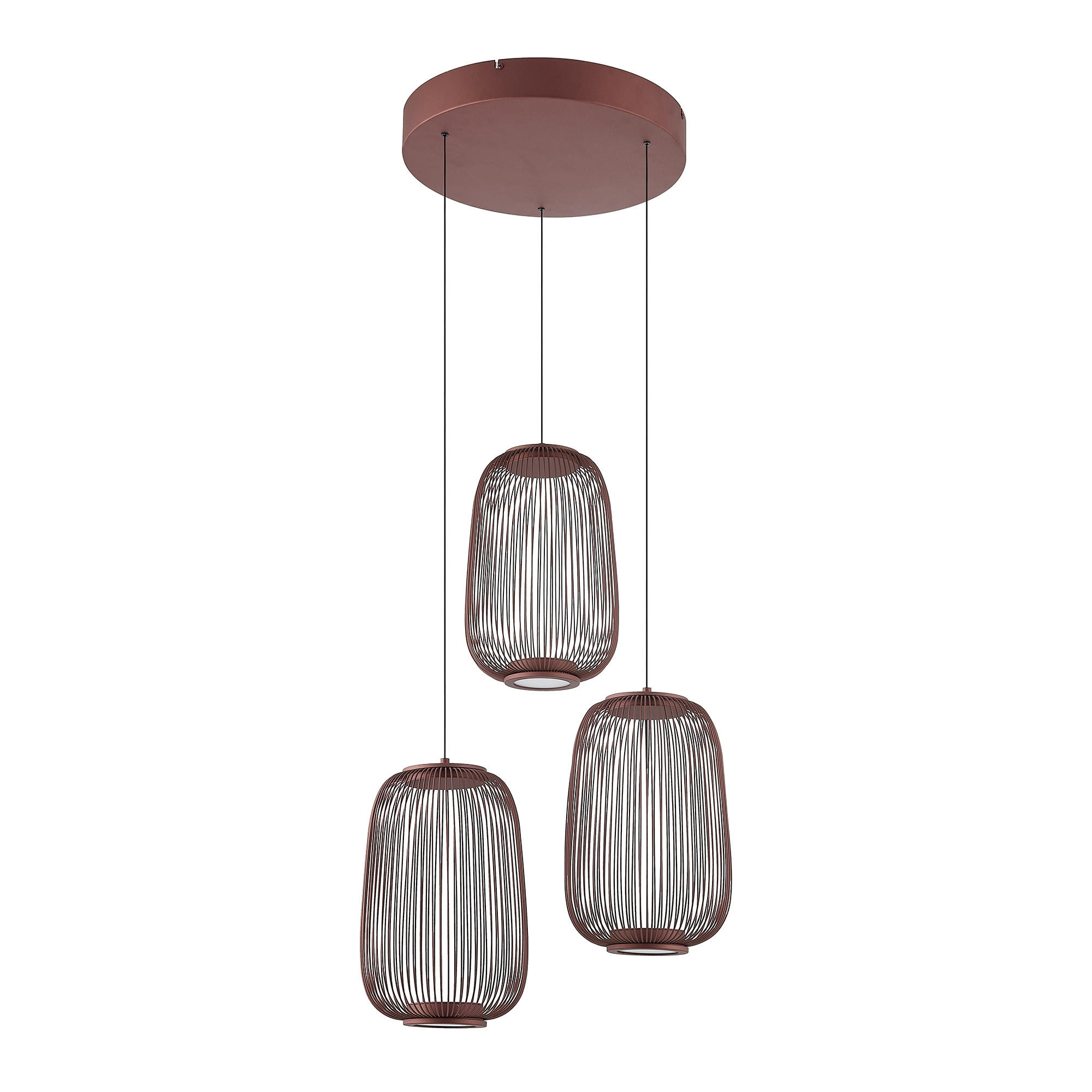LED-HÄNGELEUCHTE 40/50-150 cm    - Kupferfarben, Design, Kunststoff/Metall (40/50-150cm) - Dieter Knoll