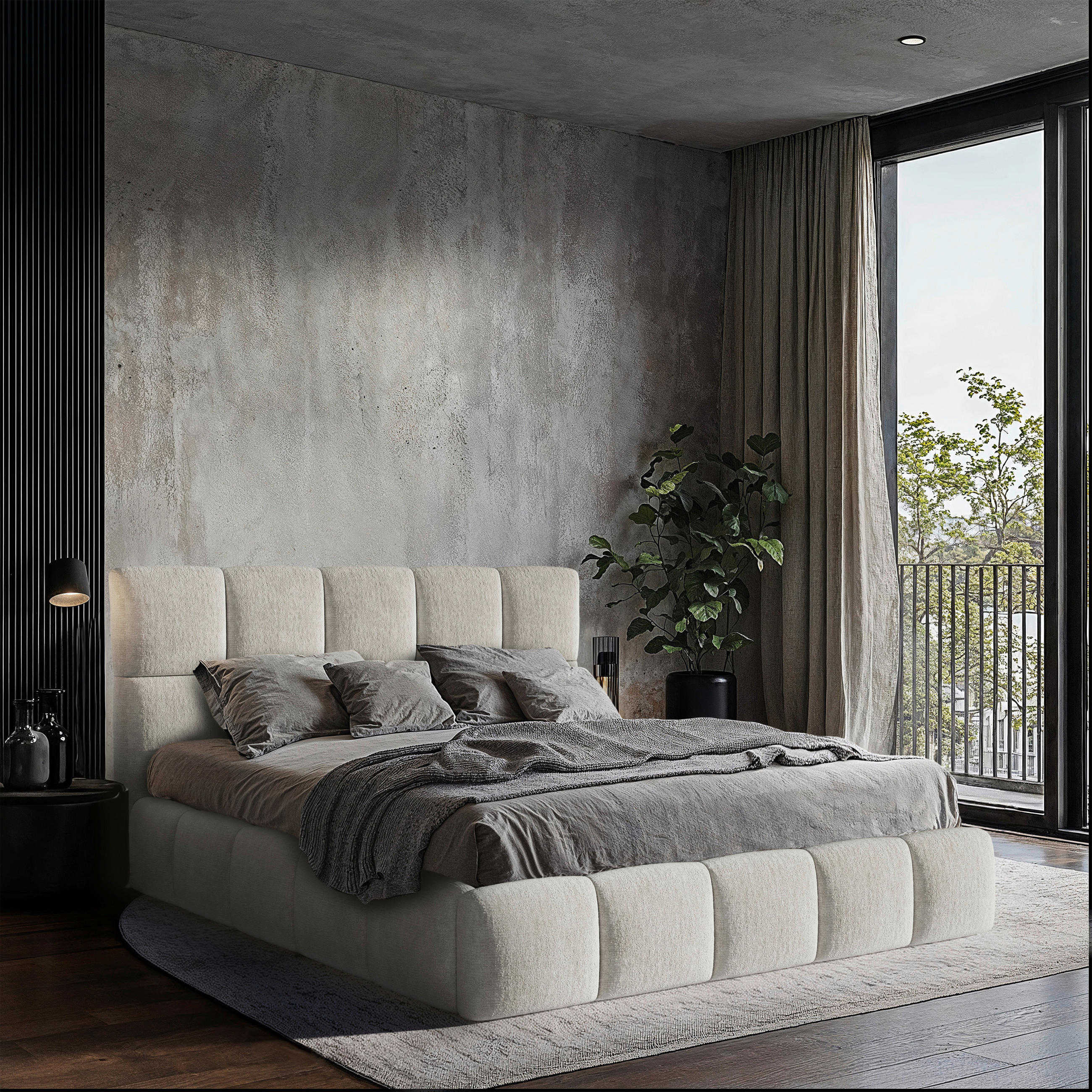 POLSTERBETT 180/200 cm,  in Beige, gepolstertes Kopfteil, Lattenrost, Bettkasten,  - Beige/Schwarz, MODERN, Holz/Holzwerkstoff (180/200cm) - MID.YOU