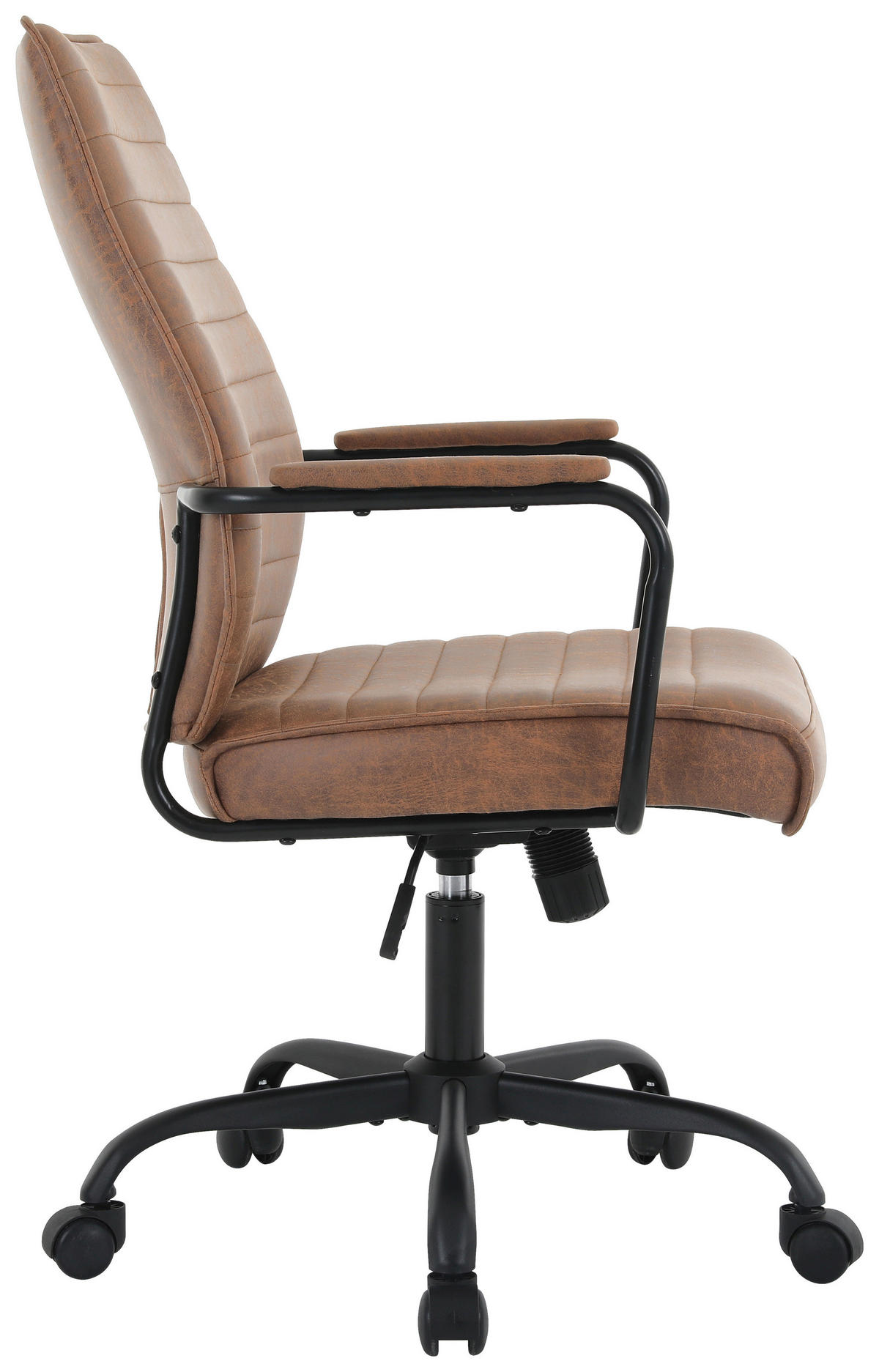 SNURRSTOL  i mikrofiber brun  - brun/svart, Design, metall/textil (62/100-109,5/65,5cm) - Carryhome