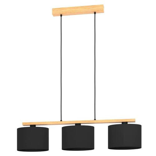 ZÁVĚSNÉ SVÍTIDLO, 97,5/17,5/110 cm  - černá/hnědá, Basics, kov/dřevo (97,5/17,5/110cm) - Eglo