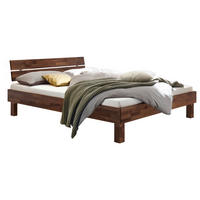 BETT 200/200 cm,  in Nussbaumfarben,  - Nussbaumfarben, Natur, Holz (200/200cm) - Hasena