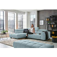 ECKSOFA  in Mikrofaser Hellblau  207/301 cm  - Schwarz/Hellblau, Design, Textil/Metall (207/301cm) - Xora