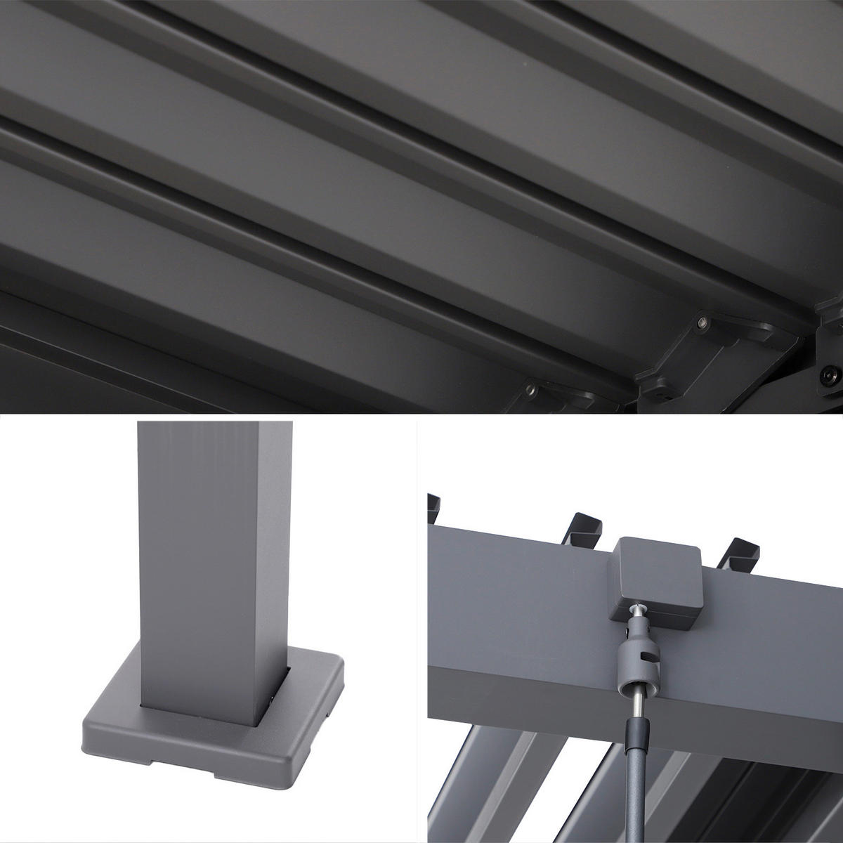 PERGOLA 583,4/296/238 cm Stahl  - Anthrazit, Basics, Metall (583,4/296/238cm) - Gardenson