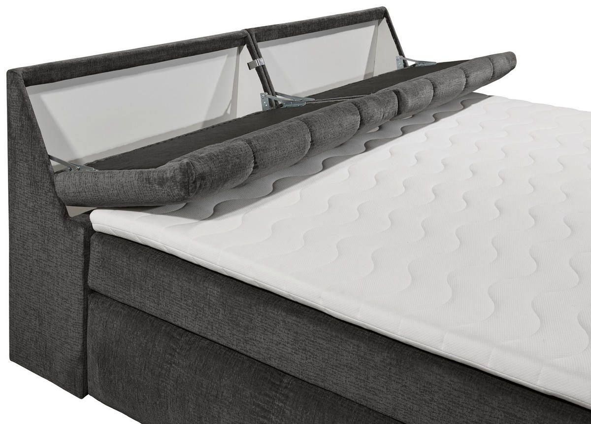 BOXSPRINGBETT 240/200 cm  in Grau  - Grau, MODERN, Holzwerkstoff/Kunststoff (240/200cm) - MID.YOU