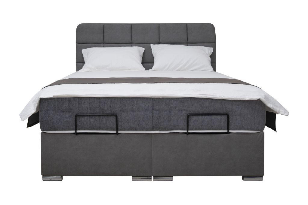 BOX KREVET 160/200 cm      - siva, Moderno, drvni materijal/tekstil (160/200cm)