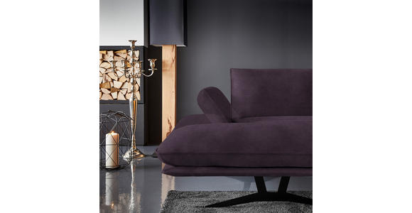 WOHNLANDSCHAFT in Echtleder Violett - Violett/Schwarz, Natur, Leder/Metall (155/359/217cm) - Dieter Knoll