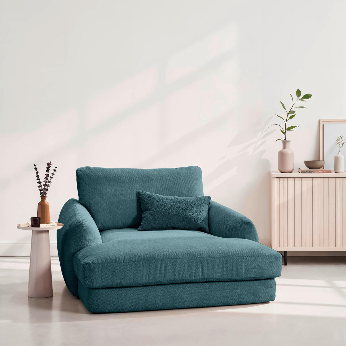 XXL-SESSEL - Petrol/Schwarz, KONVENTIONELL, Kunststoff/Textil (132/81/158cm) - Carryhome