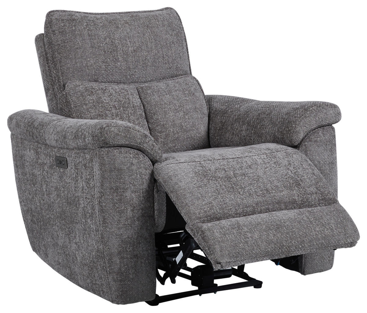 RELAXFÅTÖLJ i trä, metall, textil grå  - grå, Modern, metall/trä (97,8/96,5/102cm)