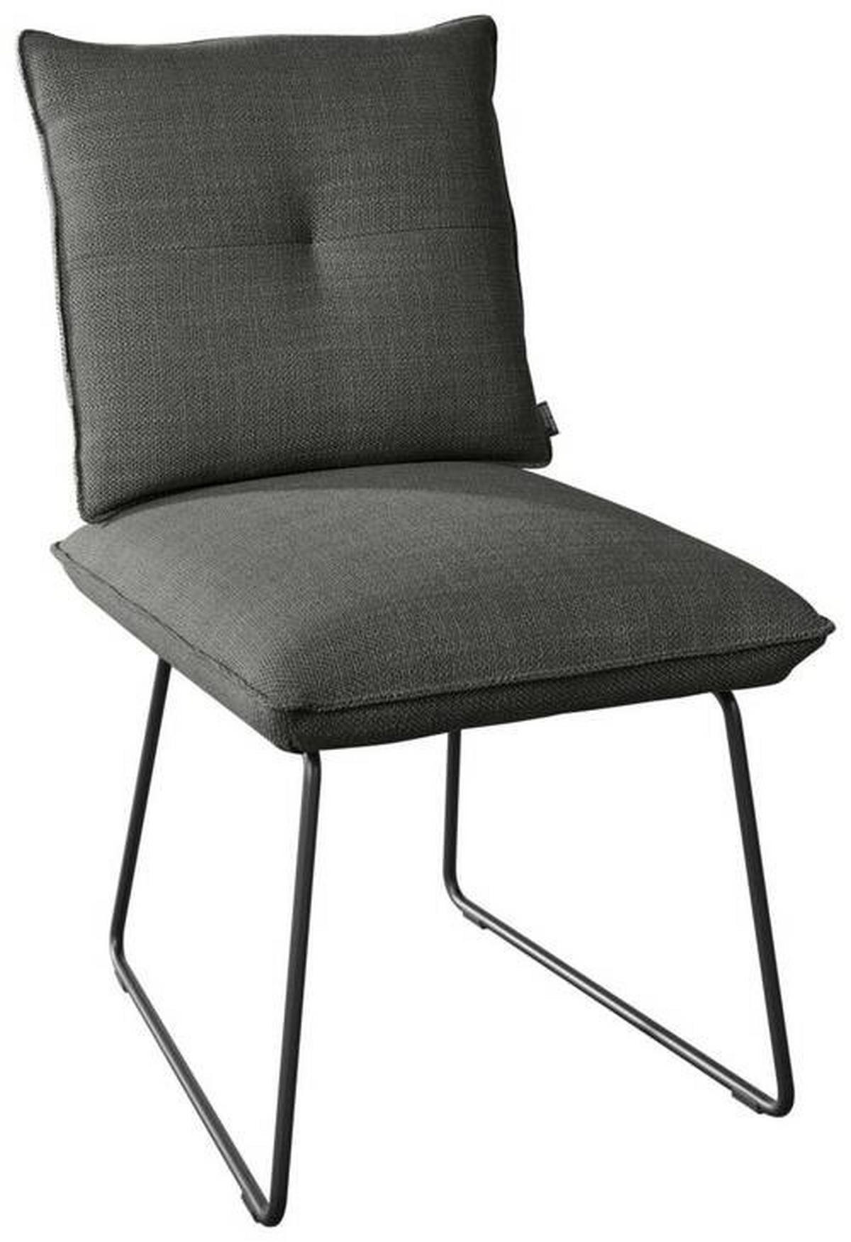 STUHL - Anthrazit/Schwarz, Design, Textil/Metall (51/90/70cm) - Dieter Knoll