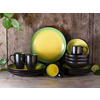 KOMBISERVICE HOT - GREEN 16-teilig  - Schwarz/Grün, Basics, Keramik (35/34/35cm) - Creatable