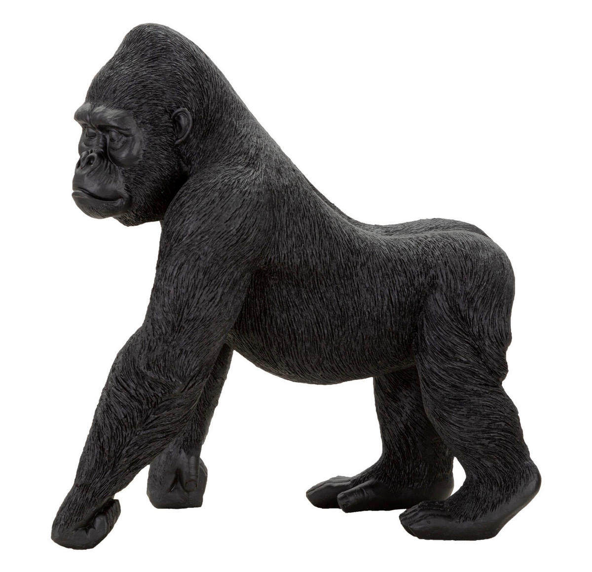 Skulptur Black Gorilla - Schwarz, Basics, Kunststoff (35/37,5/21,5cm)