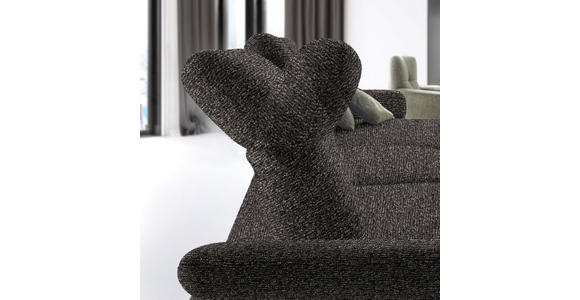 ECKSOFA in Chenille, Flachgewebe Dunkelgrün, Graubraun  - Dunkelgrün/Graubraun, Design, Textil/Metall (318/165cm) - Xora