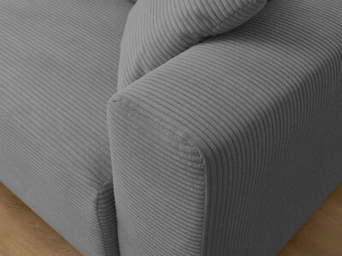 ECKSOFA Ottomane links  ATILLA Dunkelgrau Cord  - Dunkelgrau/Schwarz, MODERN, Kunststoff/Textil (149/244cm)