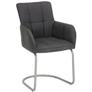 SESSEL in Anthrazit, Edelstahlfarben Metall, Textil - Edelstahlfarben/Anthrazit, Design, Textil/Metall (59/91/62,5cm) - Novel