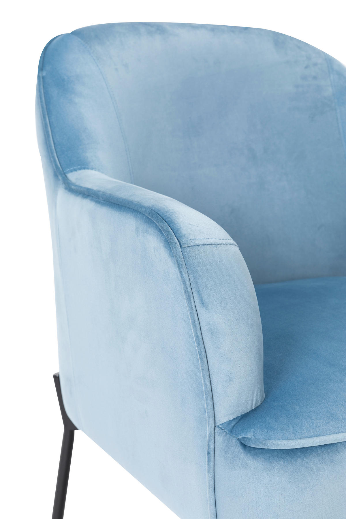 SESSEL in Samt Blau, Schwarz  - Blau/Schwarz, Trend, Textil/Metall (69/81/64cm) - Xora