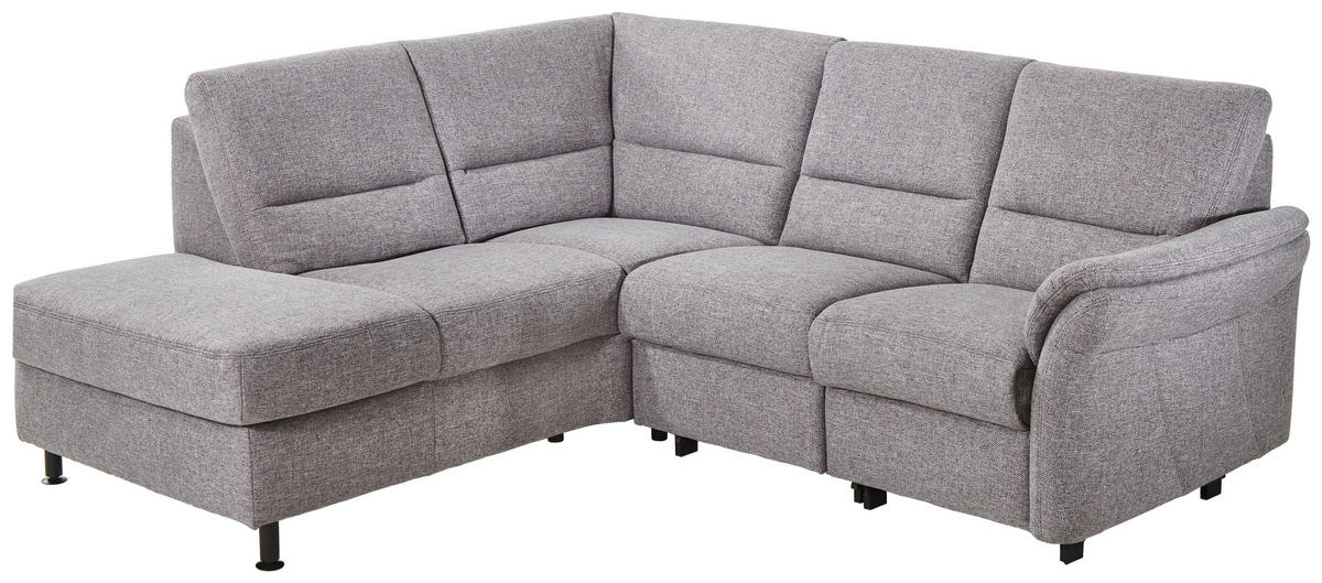 ECKSOFA in Flachgewebe Grau  - Schwarz/Grau, Modern, Textil/Metall (203/227cm) - Beldomo System