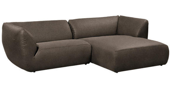 ECKSOFA in Lederlook Graubraun  - Graubraun/Schwarz, KONVENTIONELL, Kunststoff/Textil (278/175cm) - Carryhome