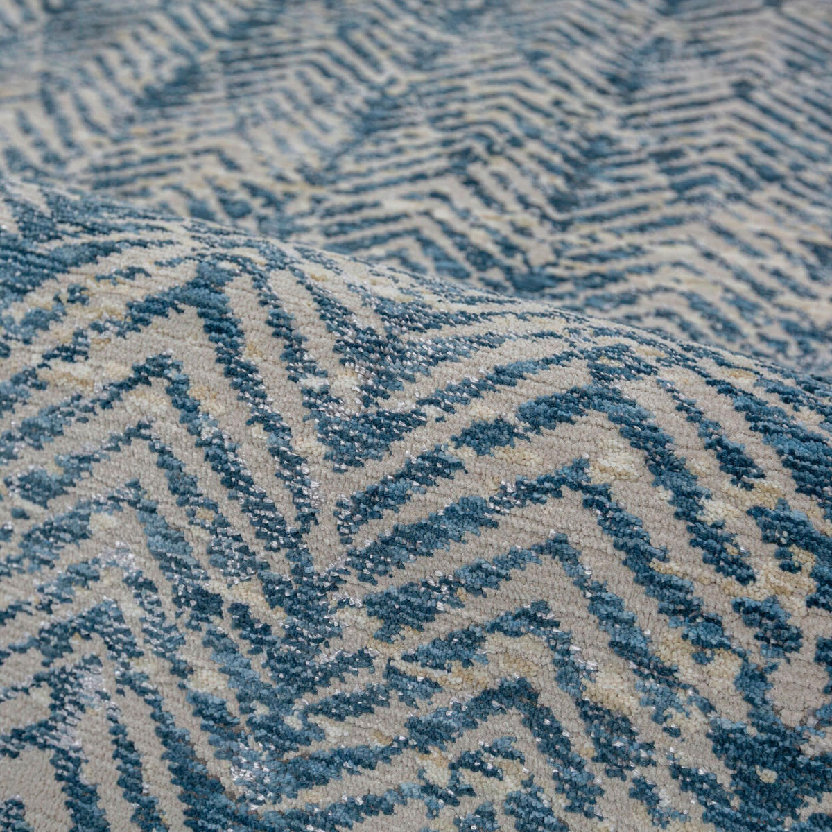 WEBTEPPICH  Wohnzimmer 200/300 cm Lua Abstract Blau rechteckig  - Blau, Basics, Kunststoff/Textil (200/300cm) - Flair Rugs