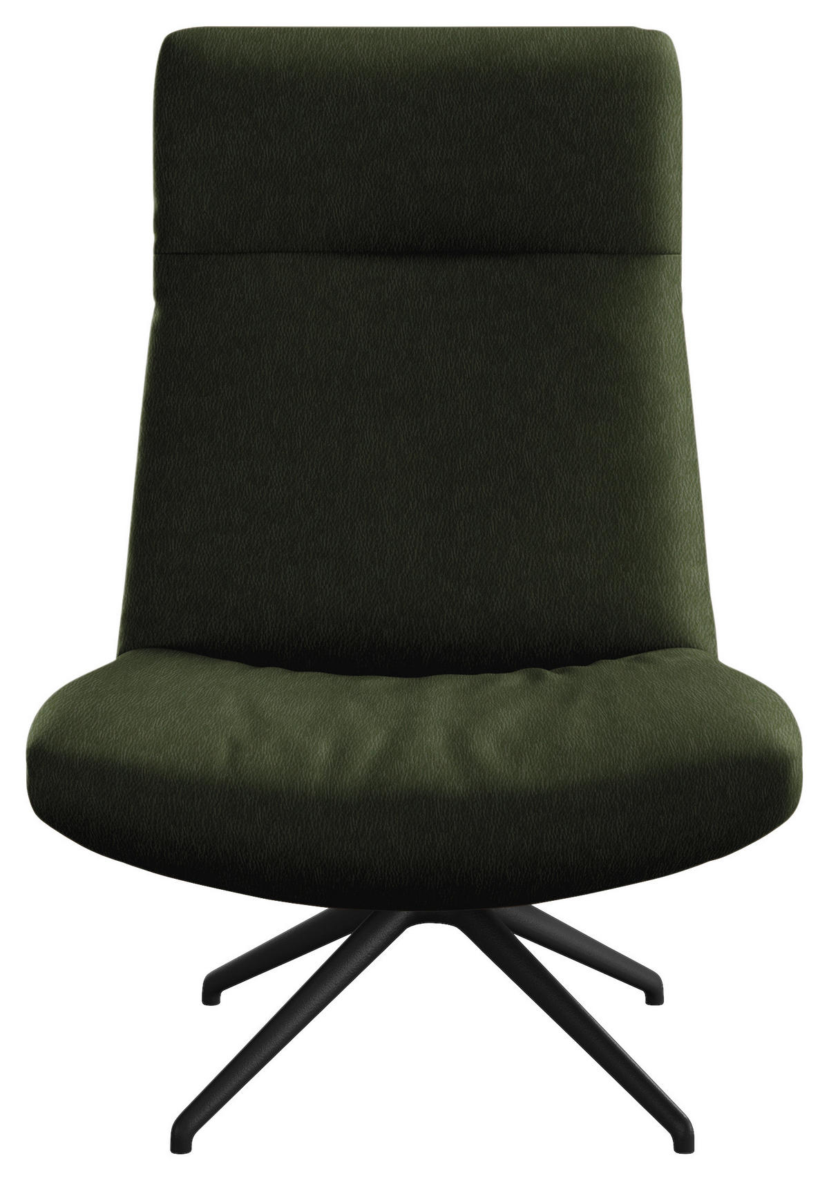 SESSEL in Echtleder Dunkelgrün  - Dunkelgrün/Schwarz, Modern, Leder/Metall (74/105/92cm) - Johann Jakob