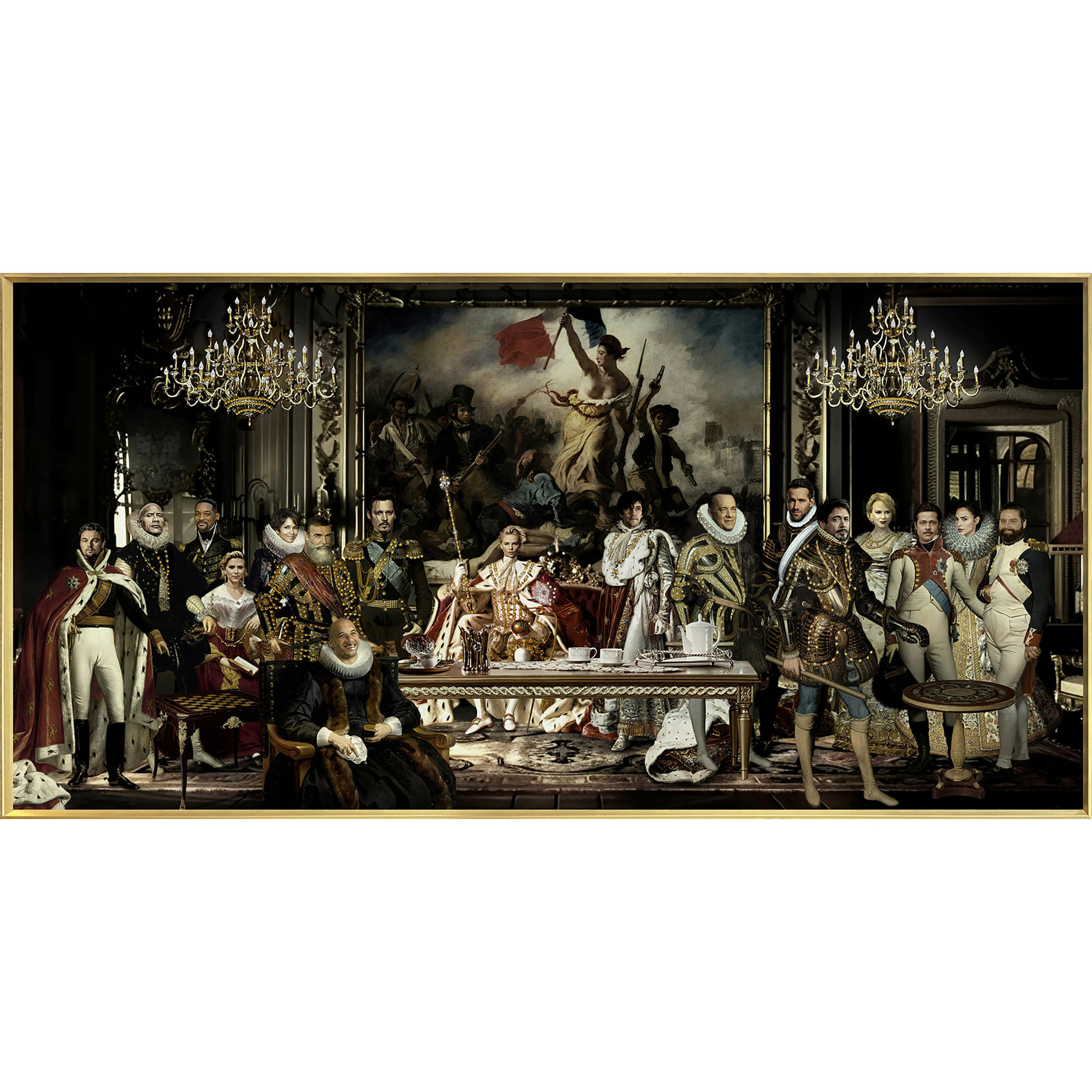 KUNSTDRUCK 160/80 cm  - Goldfarben/Schwarz, LIFESTYLE, Papier/Kunststoff (160/80cm) - Monee