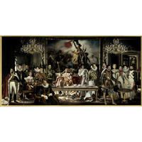 KUNSTDRUCK 160/80 cm  - Goldfarben/Schwarz, LIFESTYLE, Papier/Kunststoff (160/80cm) - Monee