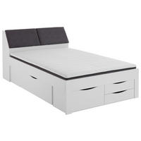 STAURAUMBETT 140/200 cm  in Weiß  - Weiß/Grau, KONVENTIONELL, Holzwerkstoff (140/200cm) - Boxxx