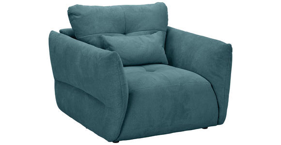 SESSEL in Webstoff Petrol  - Petrol/Schwarz, KONVENTIONELL, Textil/Metall (112/88/120cm) - Carryhome