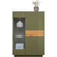 HIGHBOARD Triest Triest Eichefarben, Olivgrün  101/150/42 cm  - Eichefarben/Olivgrün, Design, Glas/Holz (101/150/42cm) - Novel