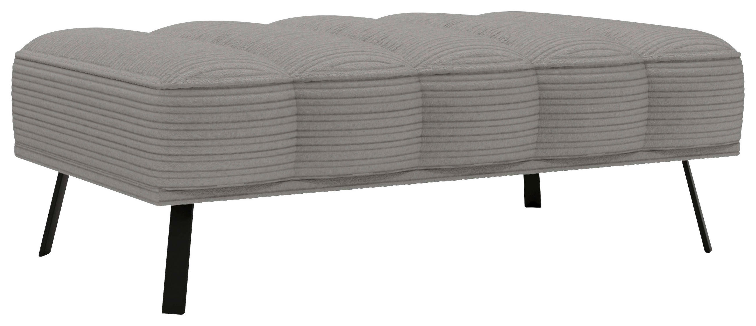 HOCKER Cord, Batyline® Grau  - Schwarz/Grau, Design, Textil/Metall (131/49/77cm) - Lomoco