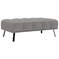 HOCKER Cord, Batyline® Grau  - Schwarz/Grau, Design, Textil/Metall (131/49/77cm) - Lomoco