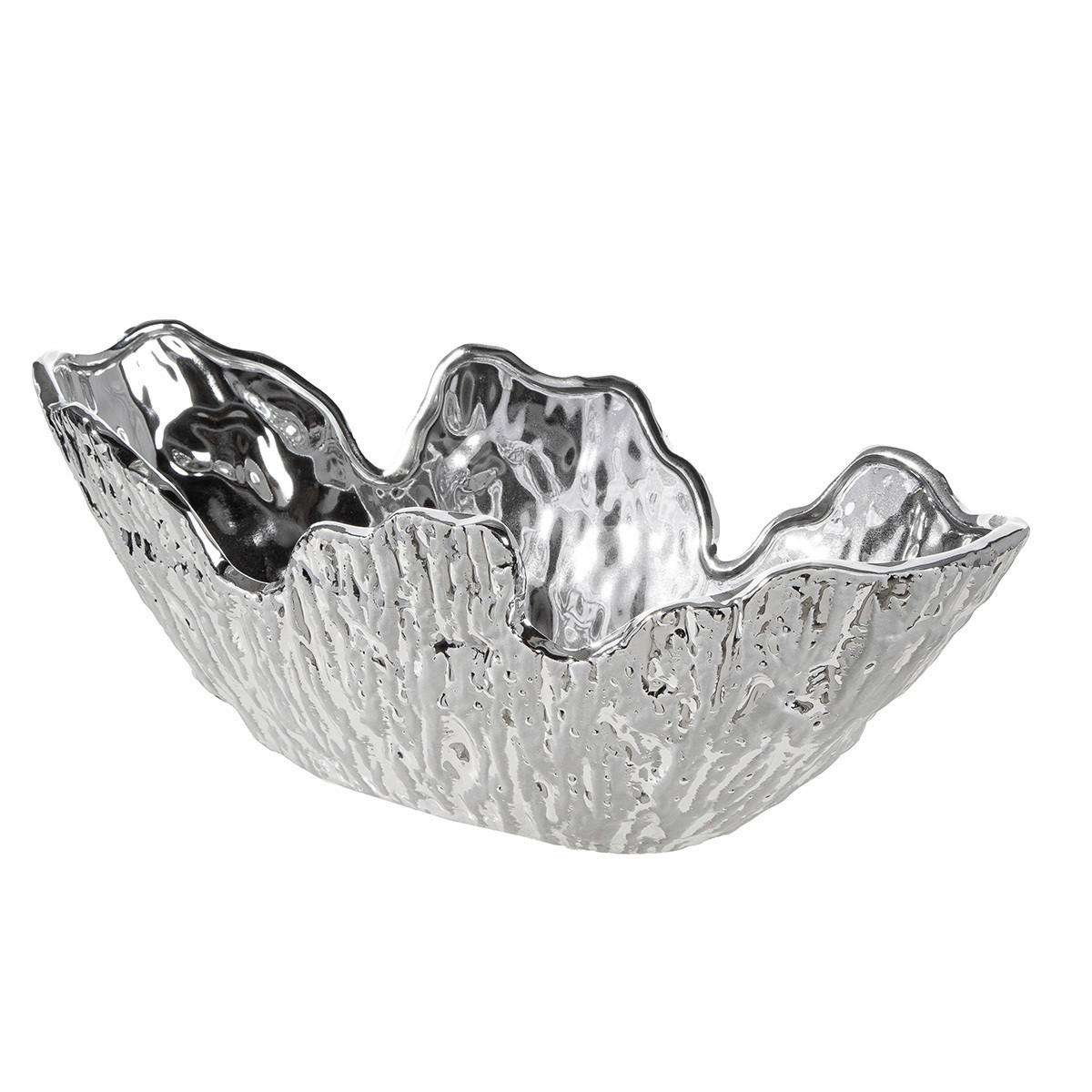 DEKOSCHALE - Silberfarben, Basics, Keramik (16/34,5/21,5cm)