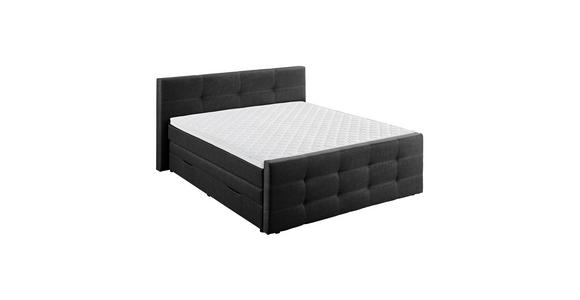 BOXSPRINGBETT 180/200 cm  in Schwarz  - Schwarz, Design, Kunststoff/Textil (180/200cm) - Carryhome