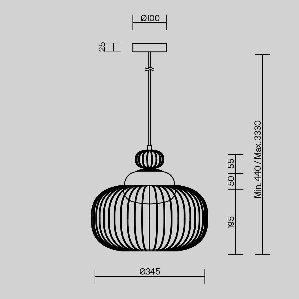 PENDELLAMPA Levitation 34.5/333 cm  - mässingsfärgad, Design, metall (34.5/333cm) - MAYTONI