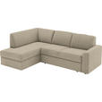 ECKSOFA in Webstoff Beige  165/224 cm  - Beige/Schwarz, KONVENTIONELL, Kunststoff/Textil (165/224cm) - Xora
